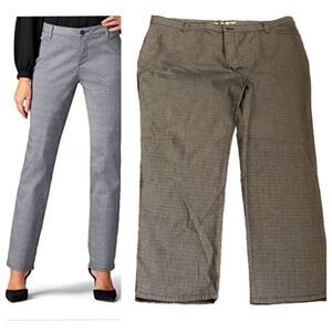 Lee All Day Pant Straight Leg Gray Glenplaid Pants Size 18 Medium